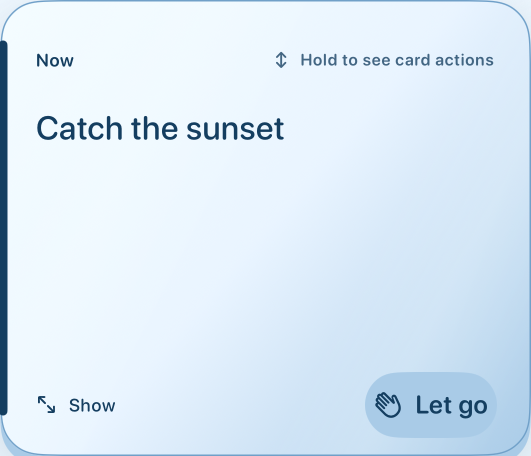 Glacier — Current Card theme preview