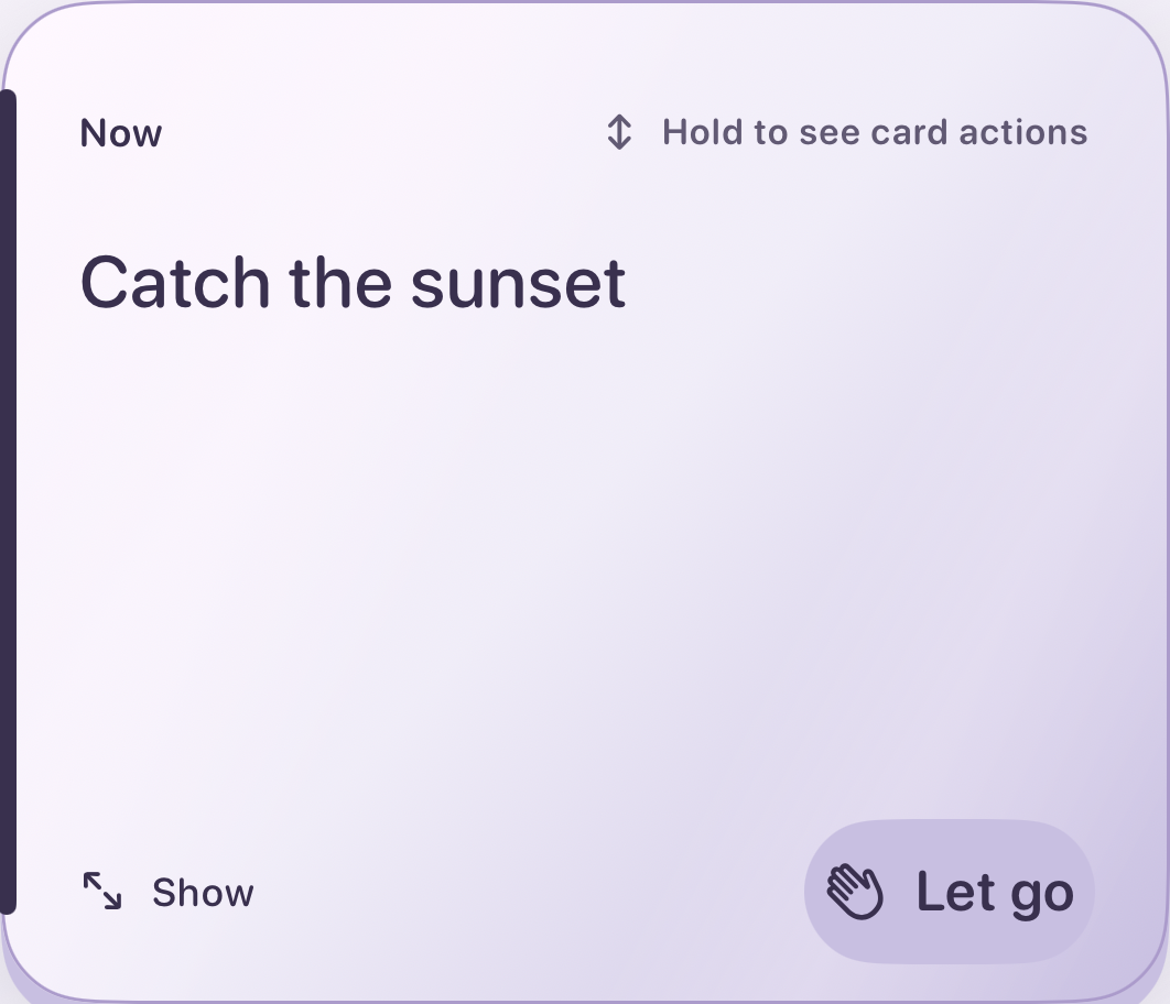 Iris — Current Card theme preview